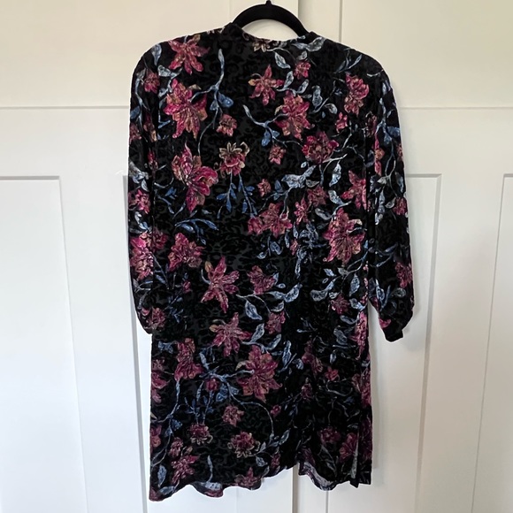 Floral Velvet Black Long Open Kimono Cardigan - Picture 4 of 8